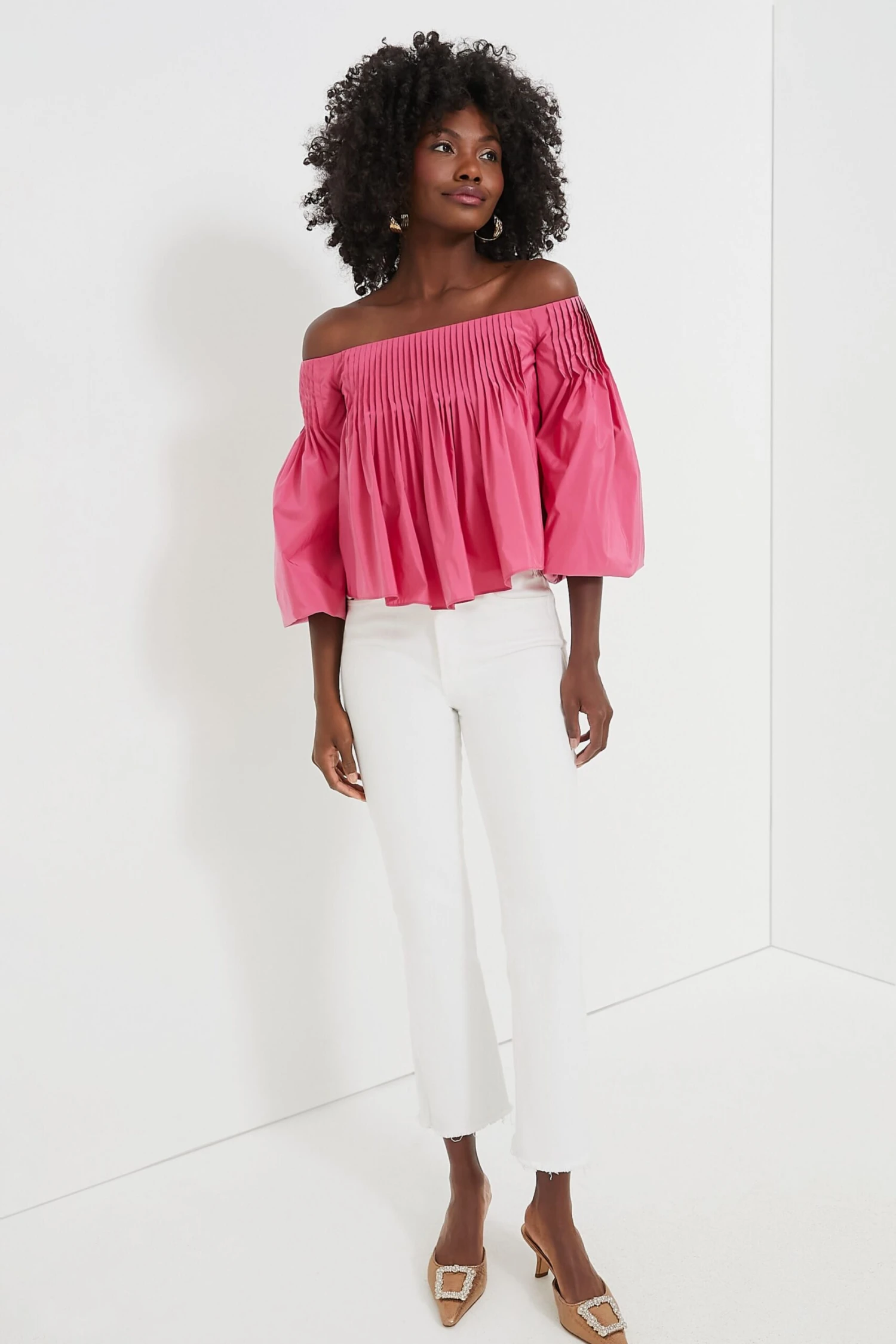 Hot Pink Pleated Portia Top 6 Hot Pink Pleated Portia Top - Image 6