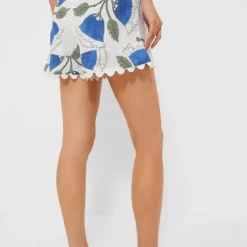 White And Klein Blue High Waist Shorts With Bellflower Block Print -Outlet Toggify Store Sl9SMgtArImE9Fm00s8zo7ImbWDPr7Ea 1