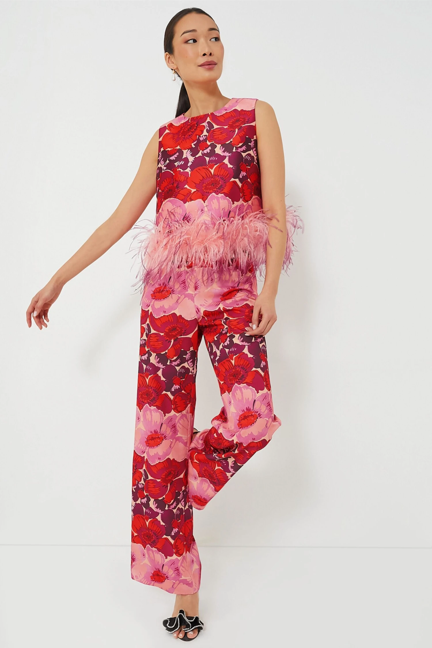 Poppy Stripe Feather Sabrina Blouse 2 Poppy Stripe Feather Sabrina Blouse - Image 2