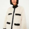 Cream Harper Faux Fur Crochet Parka