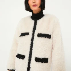 Cream Harper Faux Fur Crochet Parka