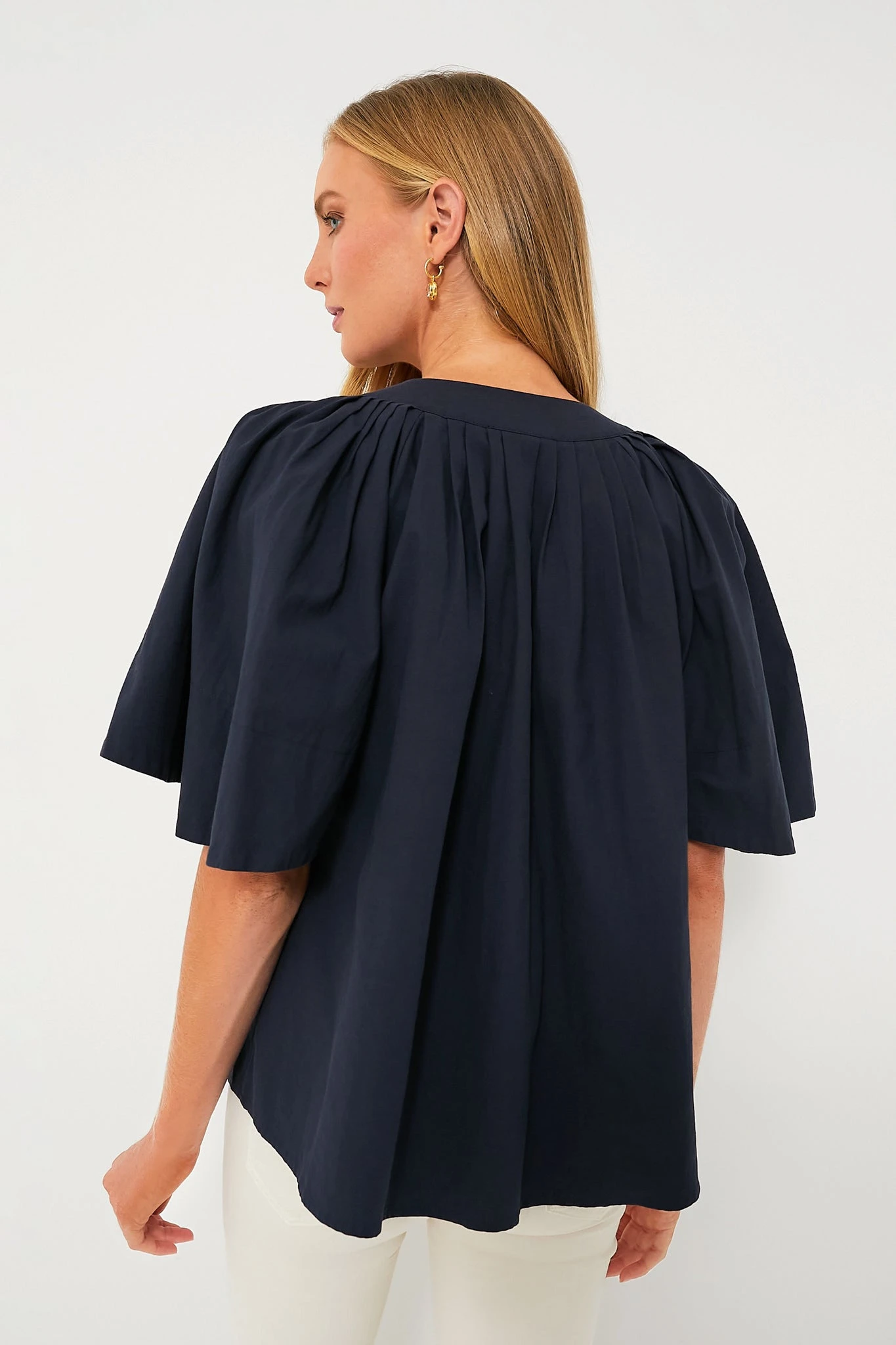 Navy Finley Flutter Sleeve Top 4 Navy Finley Flutter Sleeve Top - Image 4