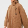 Ganni Tiger's Eye Boucle Wool Drop Shoulder Jacket