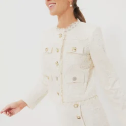 SELF PORTRAIT Cream Cord Lace Jacket