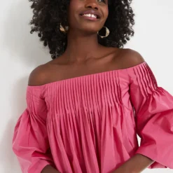 Hot Pink Pleated Portia Top