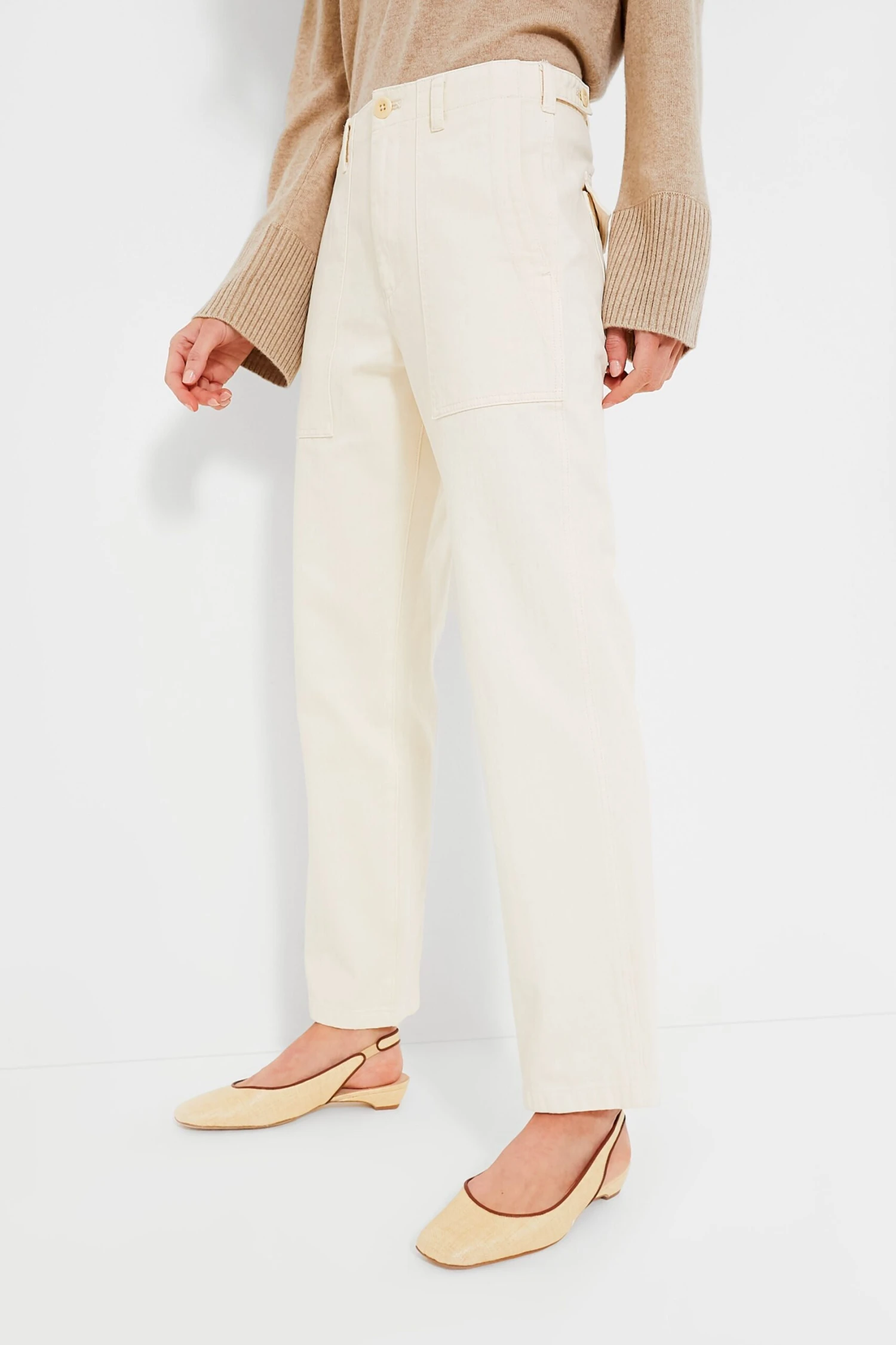 Ecru Herringbone Neil Pant 3 Ecru Herringbone Neil Pant - Image 3