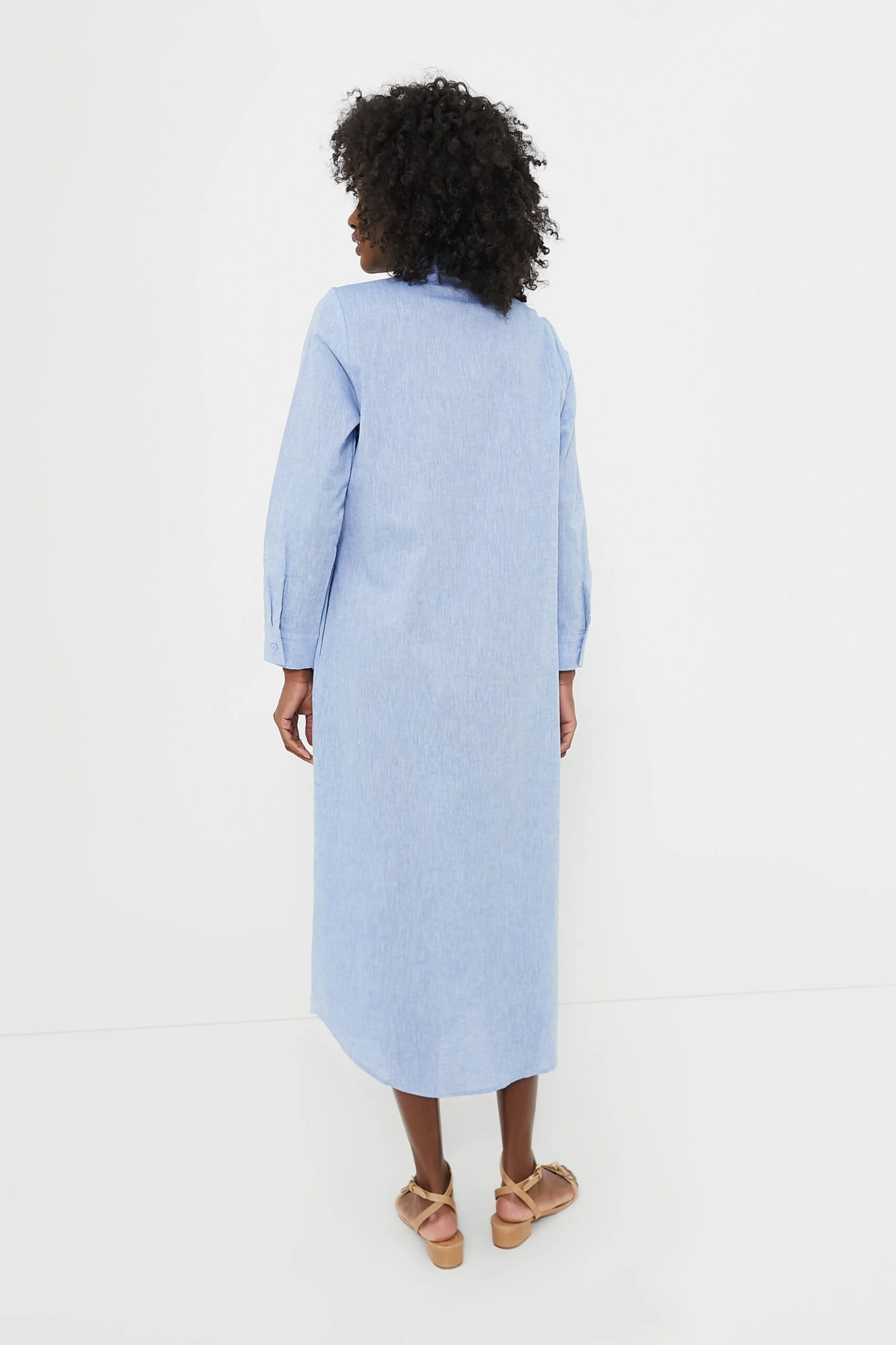 Chambray Linen Lydell Maxi Dress 4 Chambray Linen Lydell Maxi Dress - Image 4