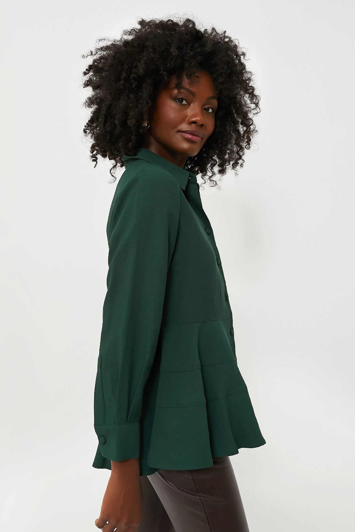 Hunter Green Ashlen Blouse 3 Hunter Green Ashlen Blouse - Image 3