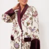 Chantilly Vine Velvet Trim Smoking Jacket
