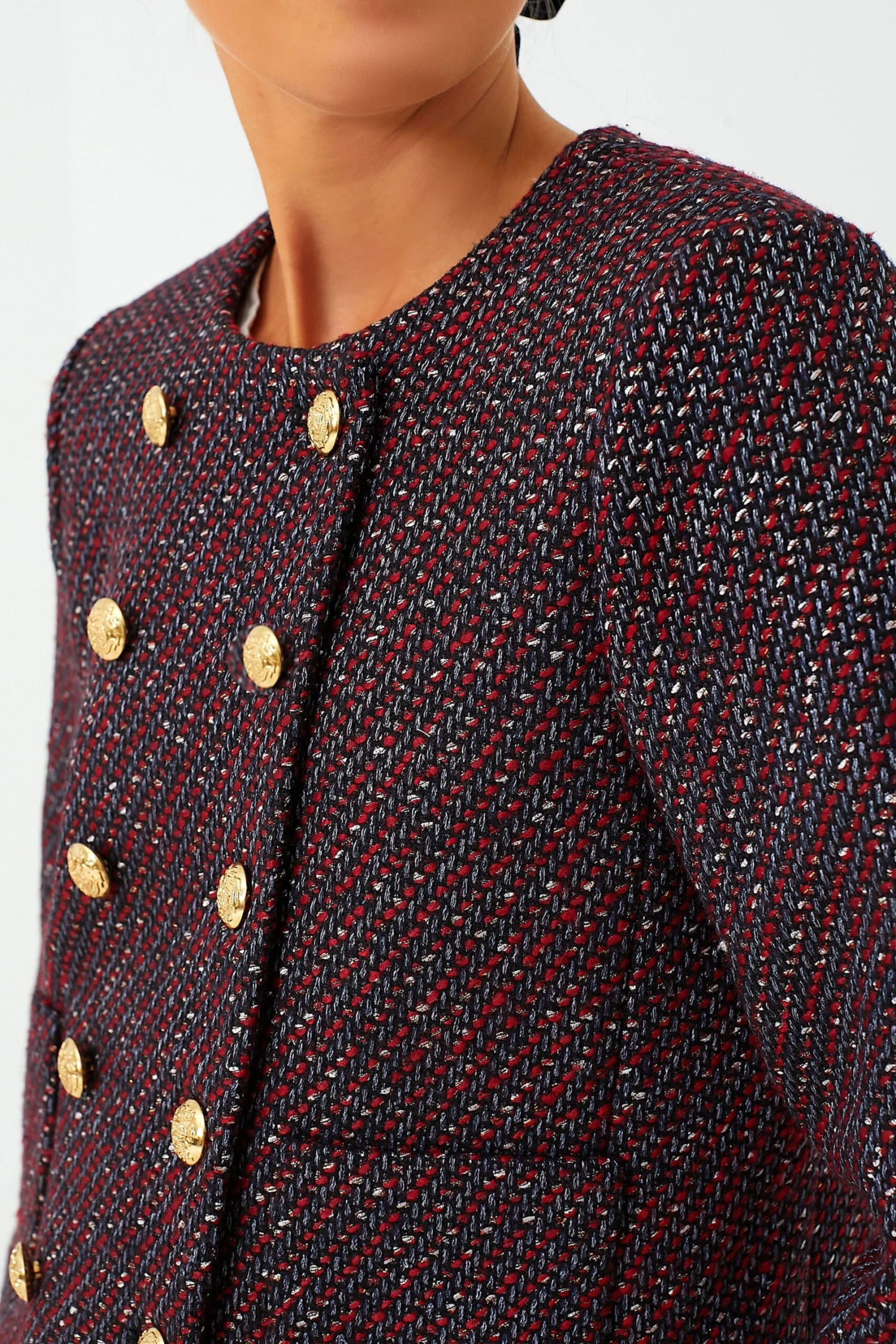 Red And Blue Tweed Marais Jacket 5 Red And Blue Tweed Marais Jacket - Image 5