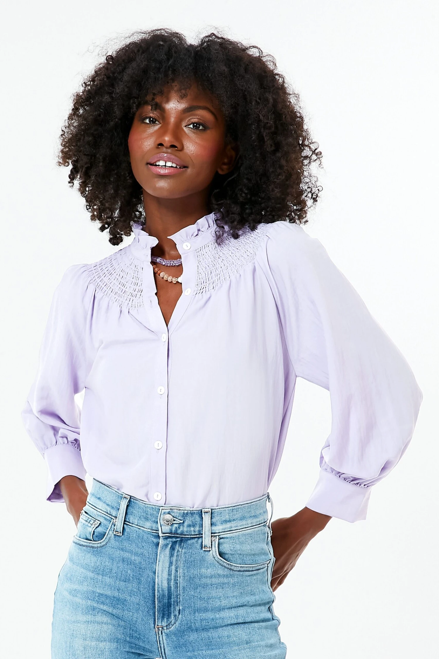 Lavender Emory Smocked Blouse 1 Lavender Emory Smocked Blouse