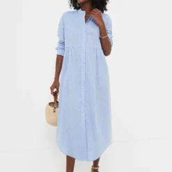 Chambray Linen Lydell Maxi Dress