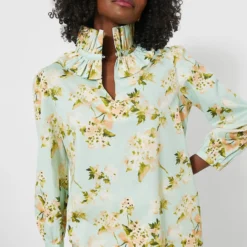 Aqua Watercolor Bouvier Blouse