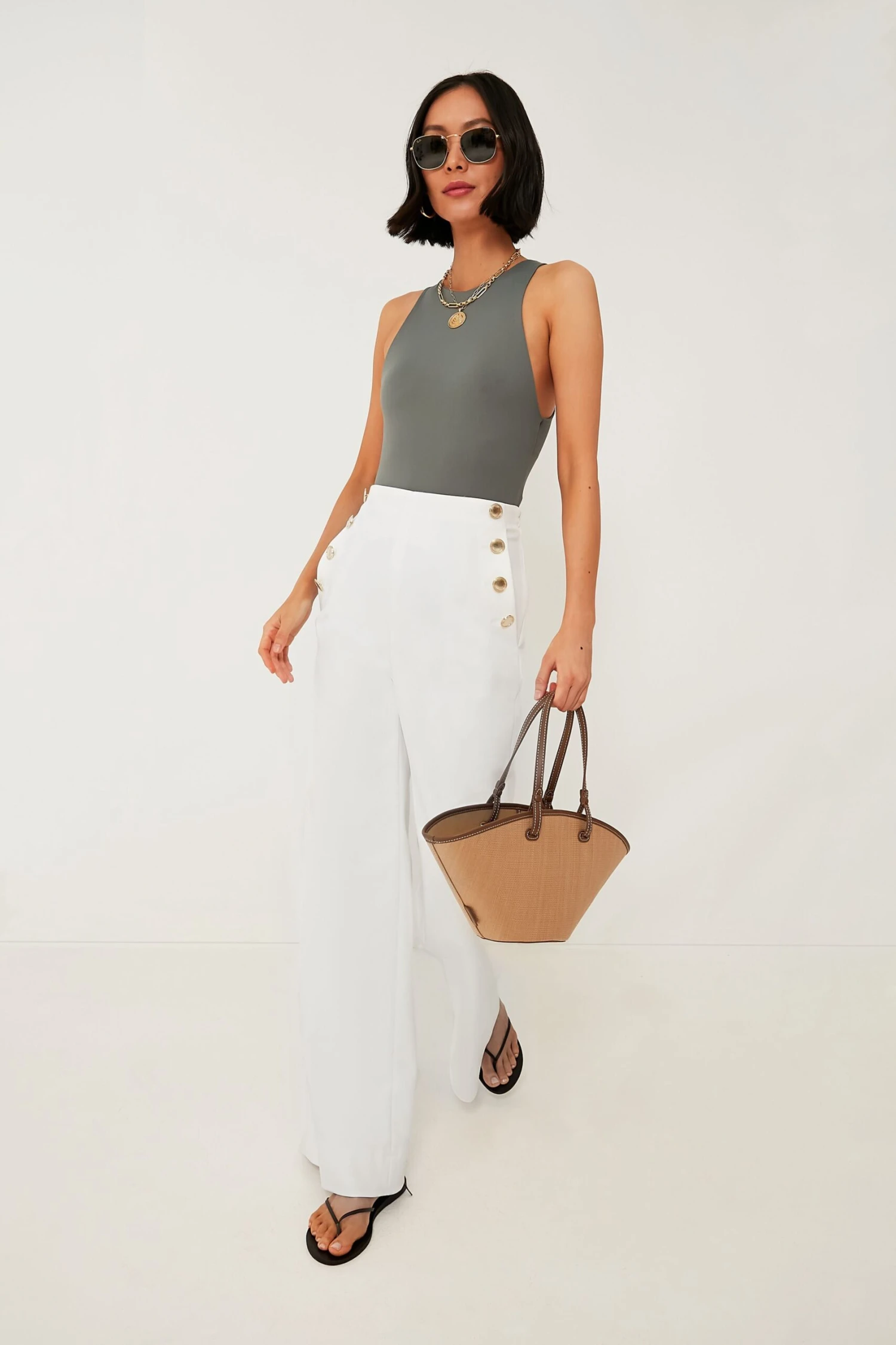 Marella Bianco Cacao Pants 2 Marella Bianco Cacao Pants - Image 2