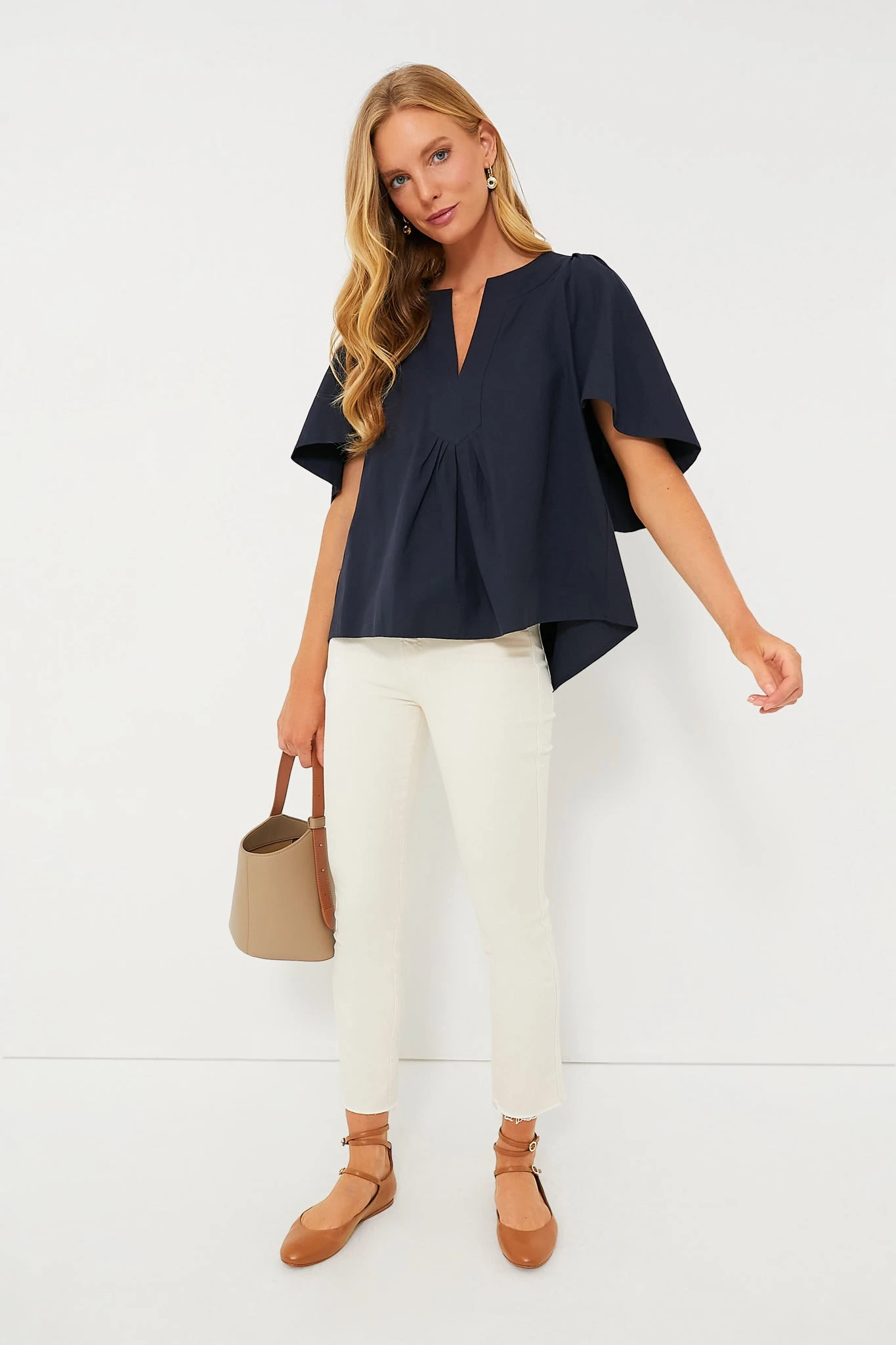 Navy Finley Flutter Sleeve Top 6 Navy Finley Flutter Sleeve Top - Image 6