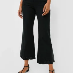Black Parker Raffia Trousers