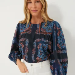Bleu Fable Shea Peasant Blouse