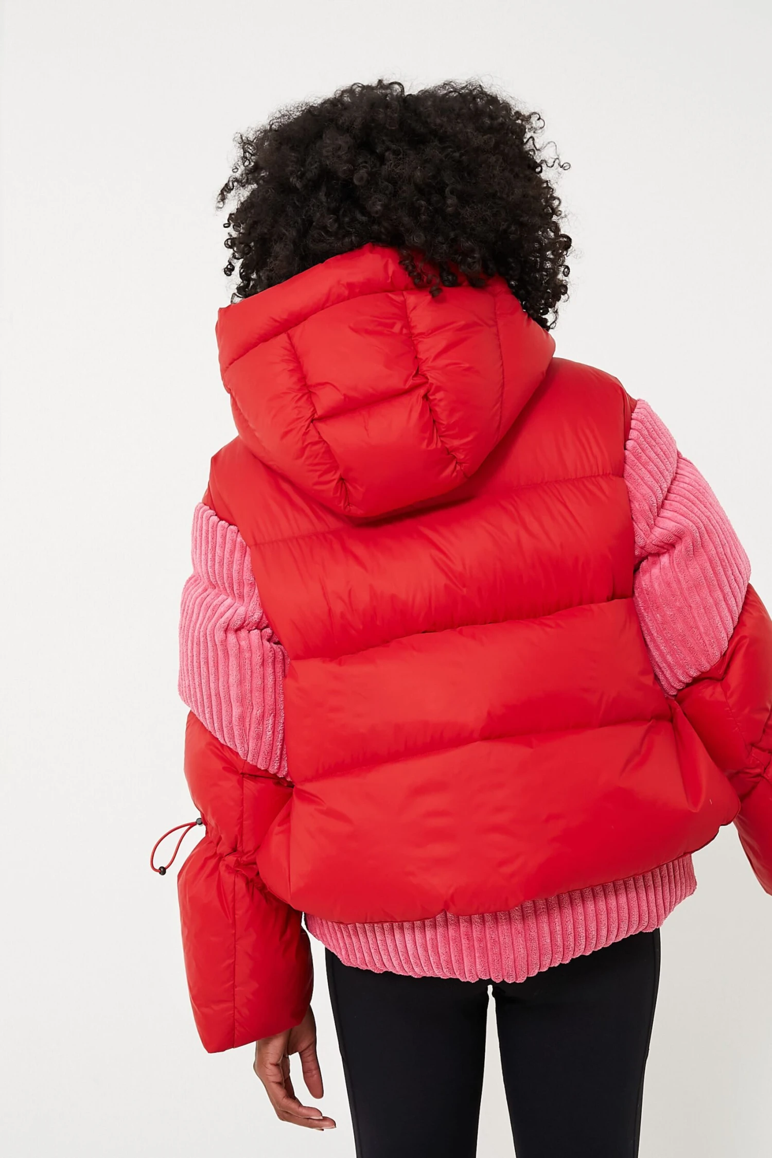 Azalea Pink And Red Zao Short Down Jacket 4 Azalea Pink And Red Zao Short Down Jacket - Image 4