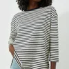 Navy Striped Knit Popover