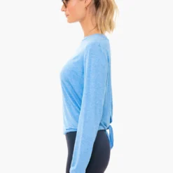 Light Blue Heather Tie Back Long Sleeve Tee -Outlet Toggify Store bqEeMG3NaCH29jrF05EKXSkd9HaZqEX7 1