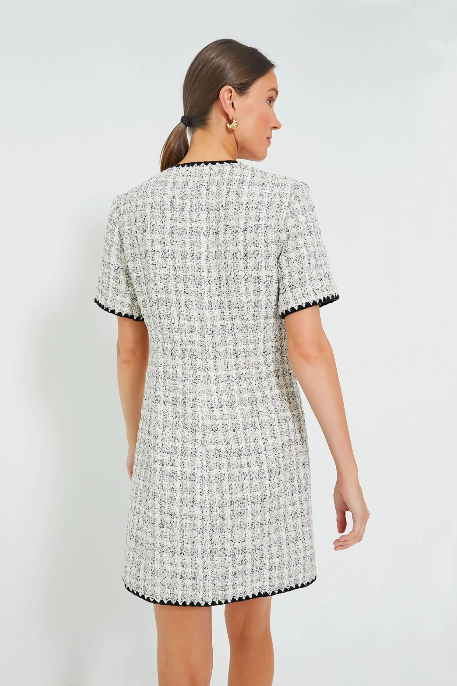 White Tweed Josephine Dress 5 White Tweed Josephine Dress - Image 5