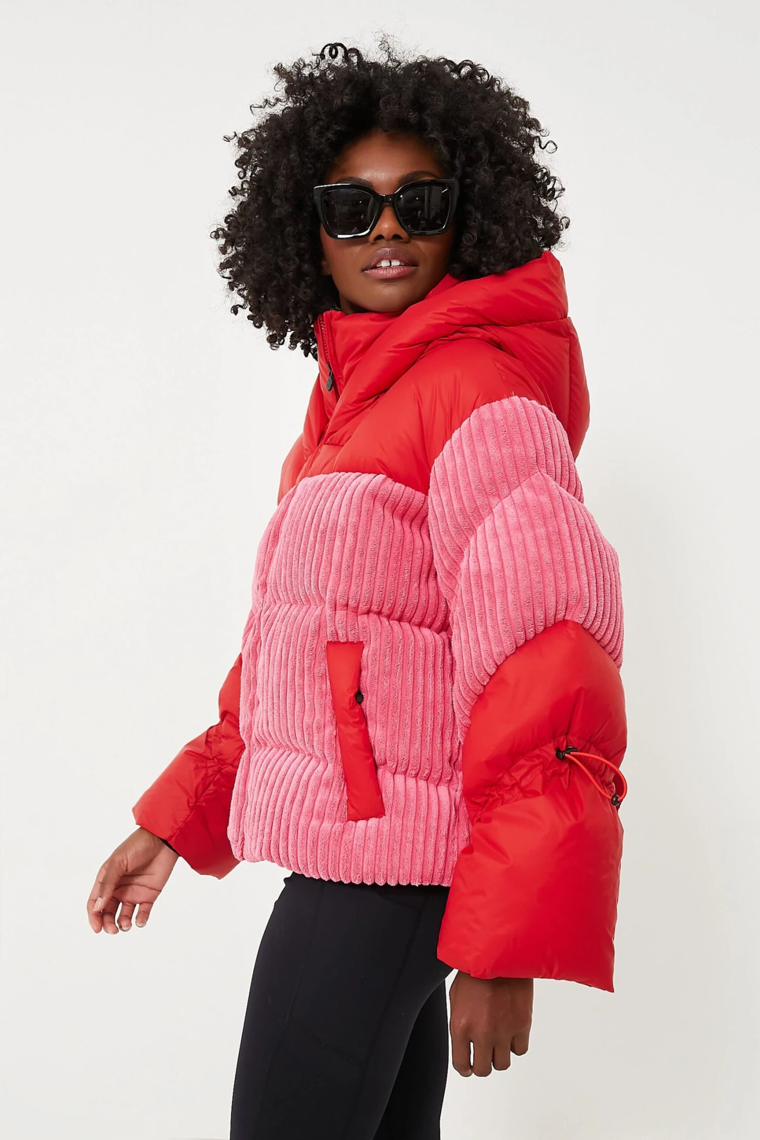 Azalea Pink And Red Zao Short Down Jacket 3 Azalea Pink And Red Zao Short Down Jacket - Image 3