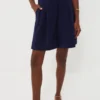 Staud Navy Long Luisa Shorts