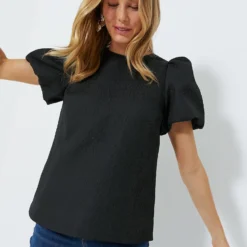 Black Jacquard Lyla Blouse