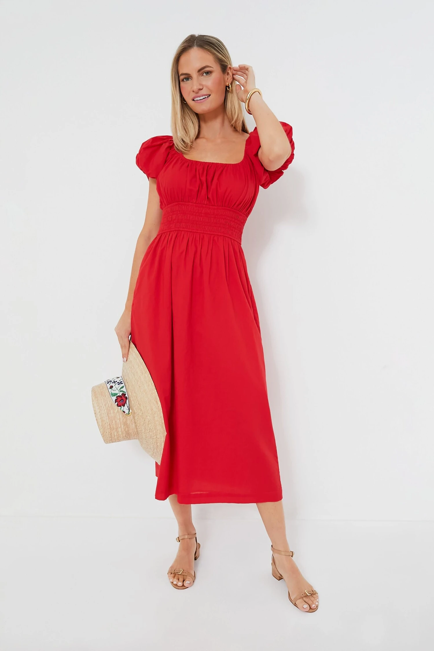 Red Puff Sleeve Flynn Dress 2 Red Puff Sleeve Flynn Dress - Image 2
