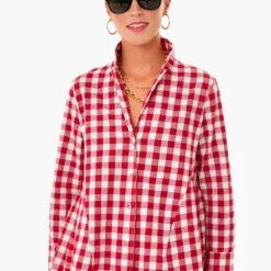 Apple Red Gingham Scarlett Button Down