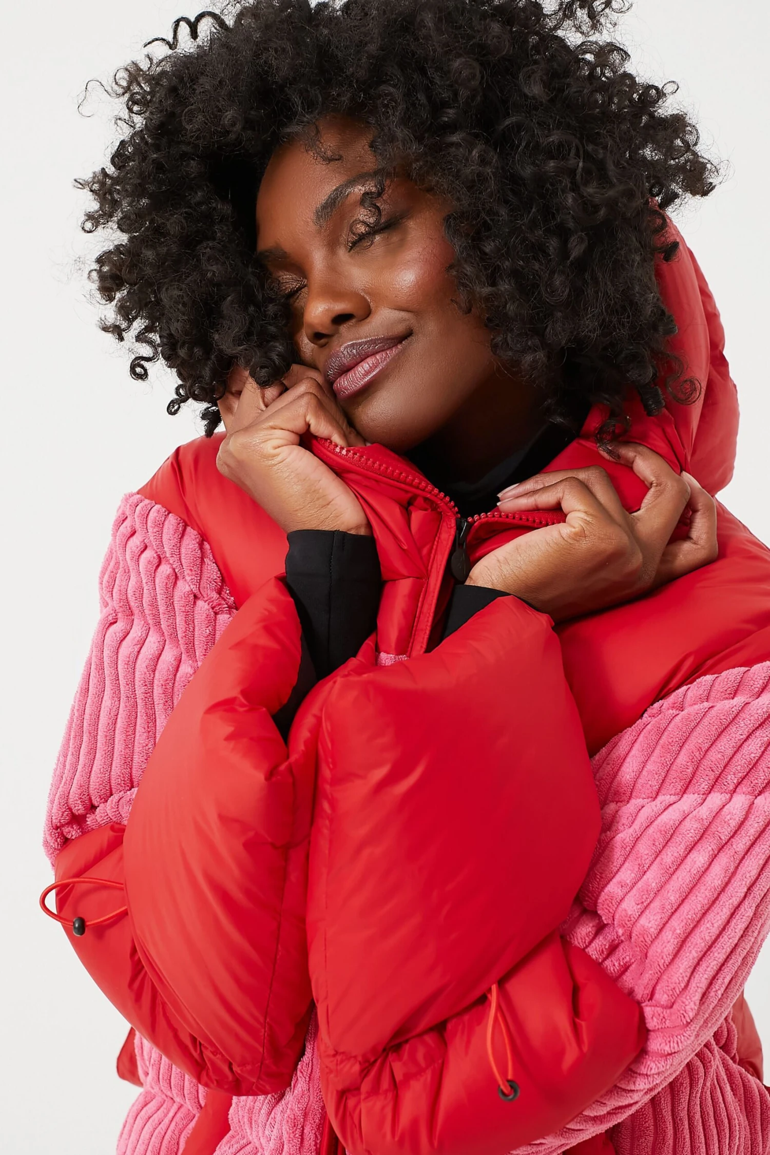 Azalea Pink And Red Zao Short Down Jacket 6 Azalea Pink And Red Zao Short Down Jacket - Image 6