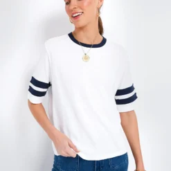 Bright White Cloud Varsity Tee