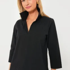 Black Sullivan Stand Collar Blouse