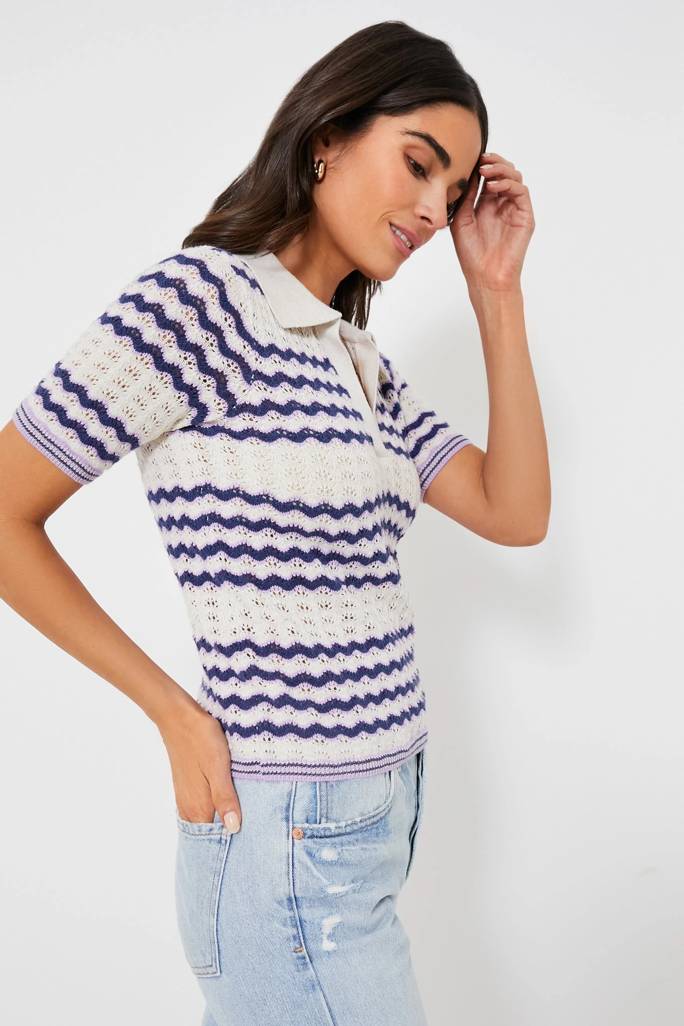 Marine Layer Cool Wave Spencer Polo Sweater 3 Marine Layer Cool Wave Spencer Polo Sweater - Image 3