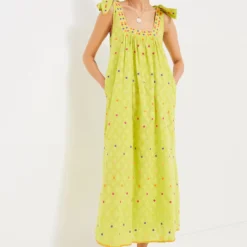 Lime Jacquard Obsidian Dress