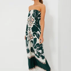 Dark Green Spray Of Flowers Strapless Long Dress -Outlet Toggify Store iQr3N95aK1N3awLjUQVNOVpuHrF53dHs 1