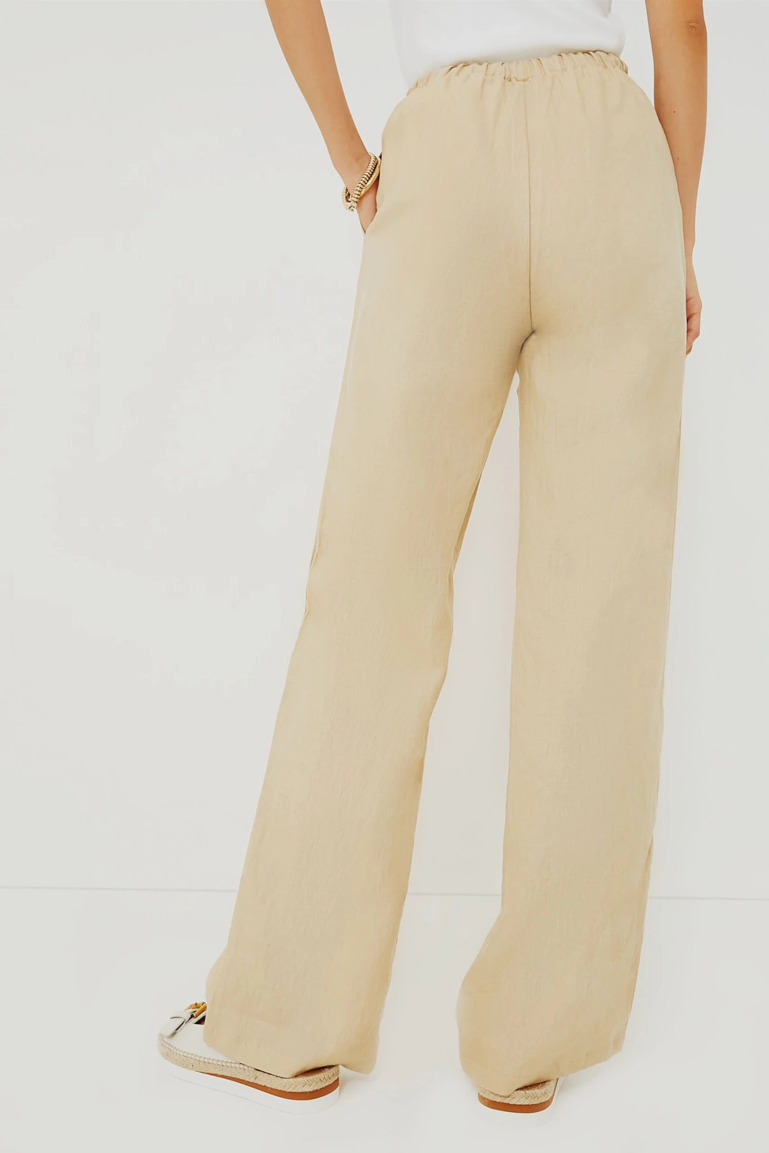 Beige Linen Drawstring Pants 4 Beige Linen Drawstring Pants - Image 4