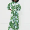 Green Waterlily Bianca Linen Dress