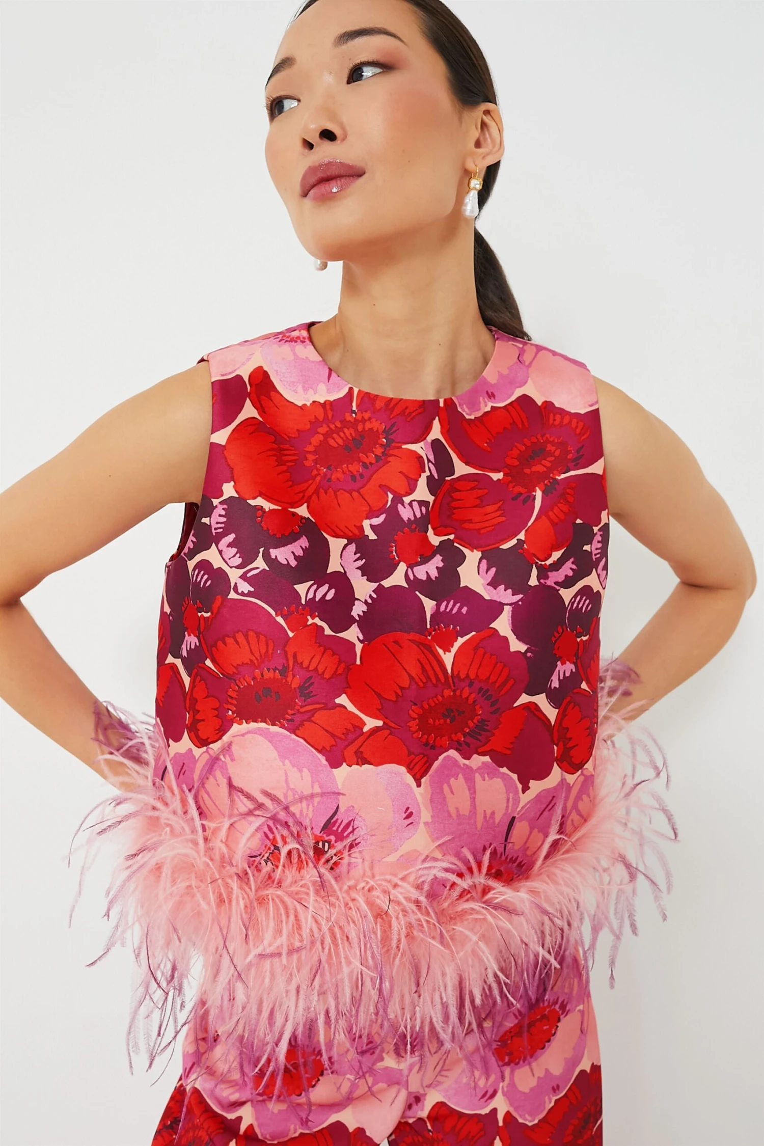 Poppy Stripe Feather Sabrina Blouse 1 Poppy Stripe Feather Sabrina Blouse