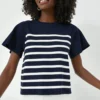 Navy And White Striped Knit Kirby Top
