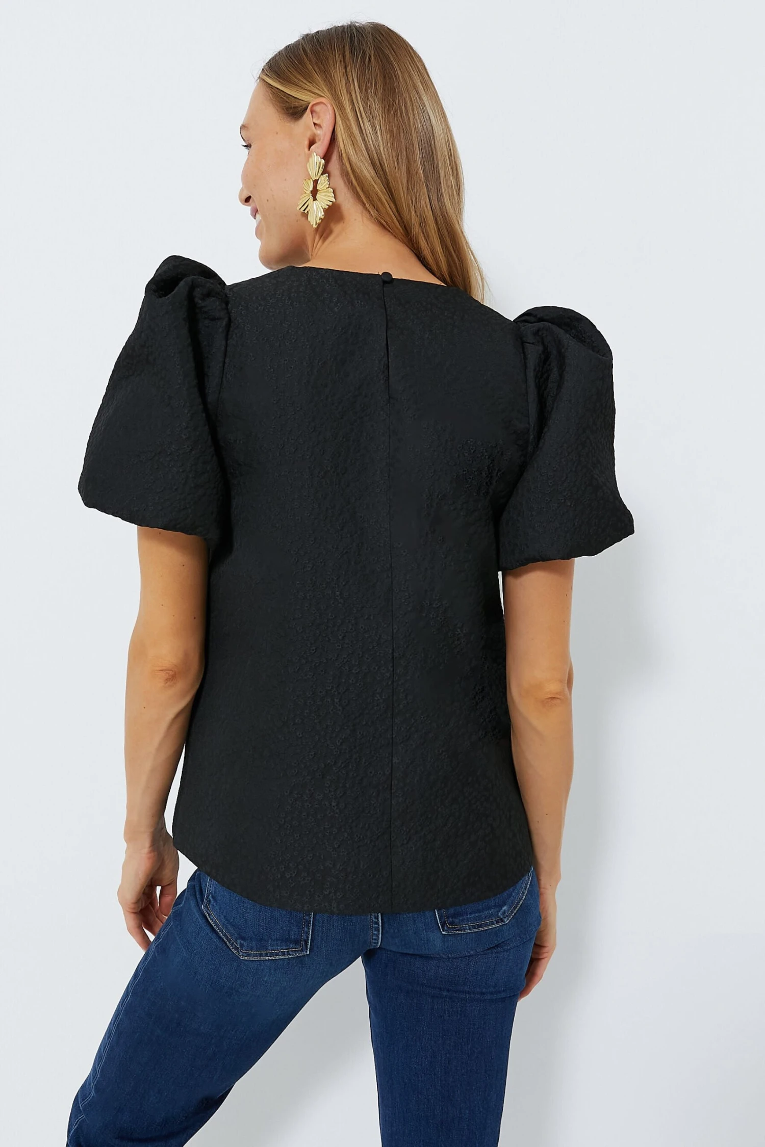 Black Jacquard Lyla Blouse 5 Black Jacquard Lyla Blouse - Image 5