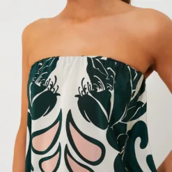 Dark Green Spray Of Flowers Strapless Long Dress -Outlet Toggify Store lkiei10QdhFtwS1dNBLK9YcLPZUQsjDn 1