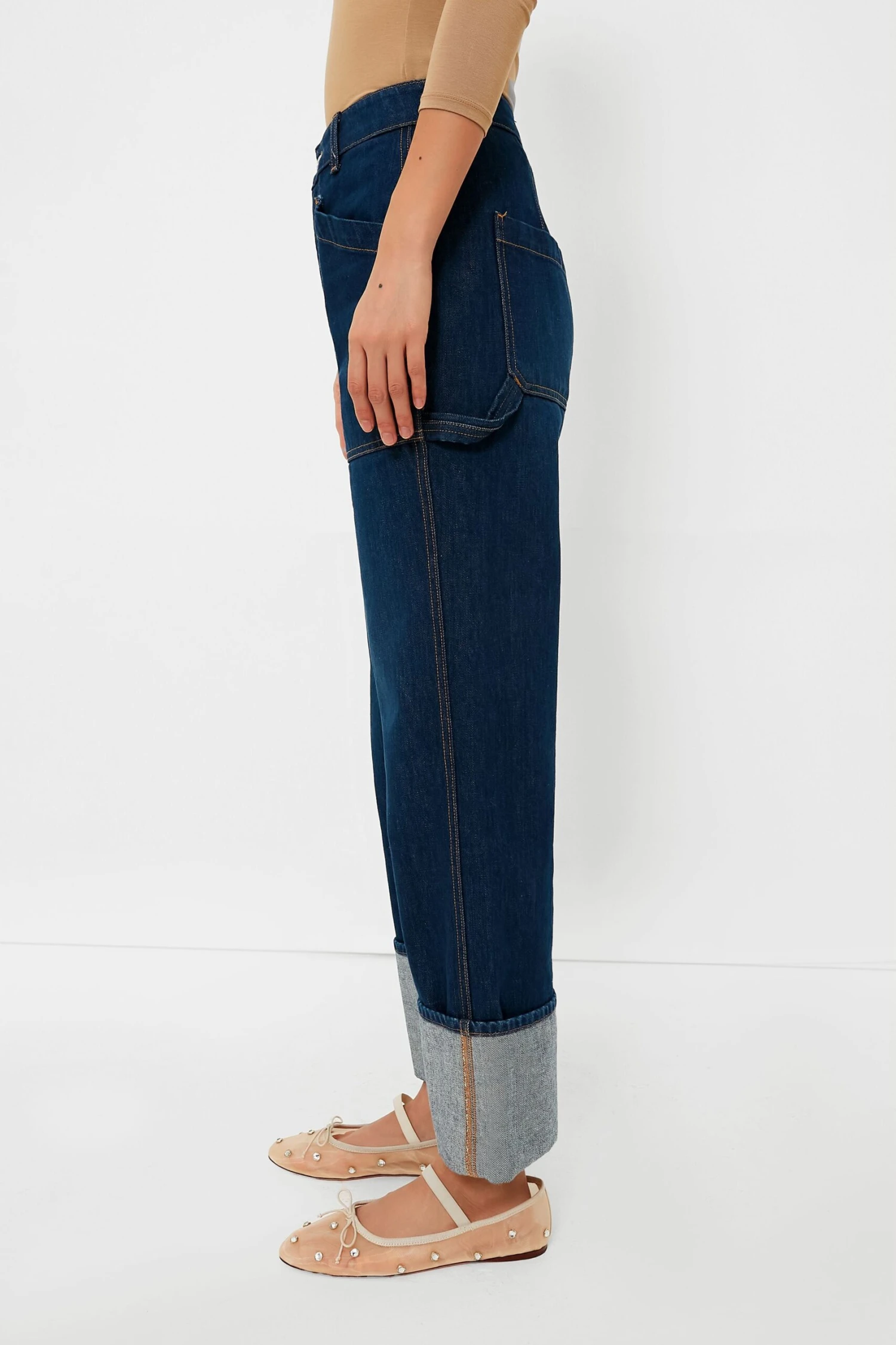 Veronica Beard Dusted Oxford Dylan High Rise Straight Leg With Cuff 3 Veronica Beard Dusted Oxford Dylan High Rise Straight Leg With Cuff - Image 3