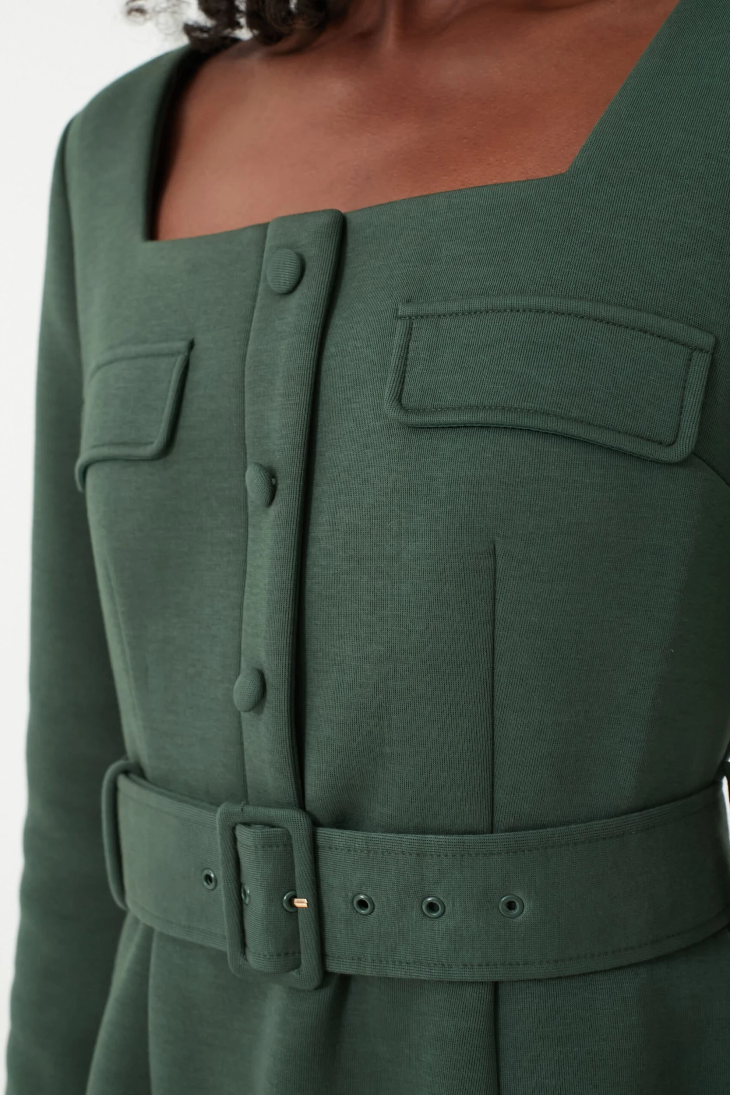 Forest Green Long Sleeve Elle Dress 5 Forest Green Long Sleeve Elle Dress - Image 5