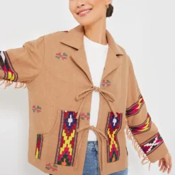 Tan Dune Western Blanket Jacket