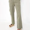 Vintage Olive Herringbone Utility Pant