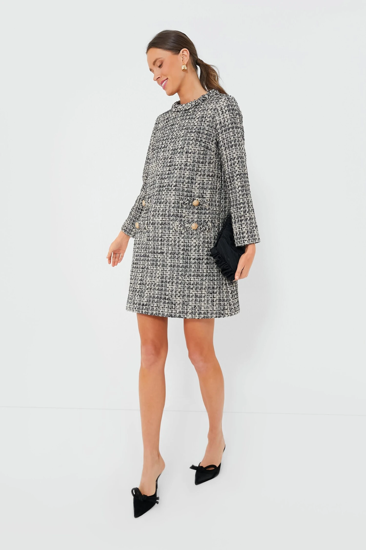 Smoke And Mirrors Long Sleeve Tweed Jackie Dress 3 Smoke And Mirrors Long Sleeve Tweed Jackie Dress - Image 3