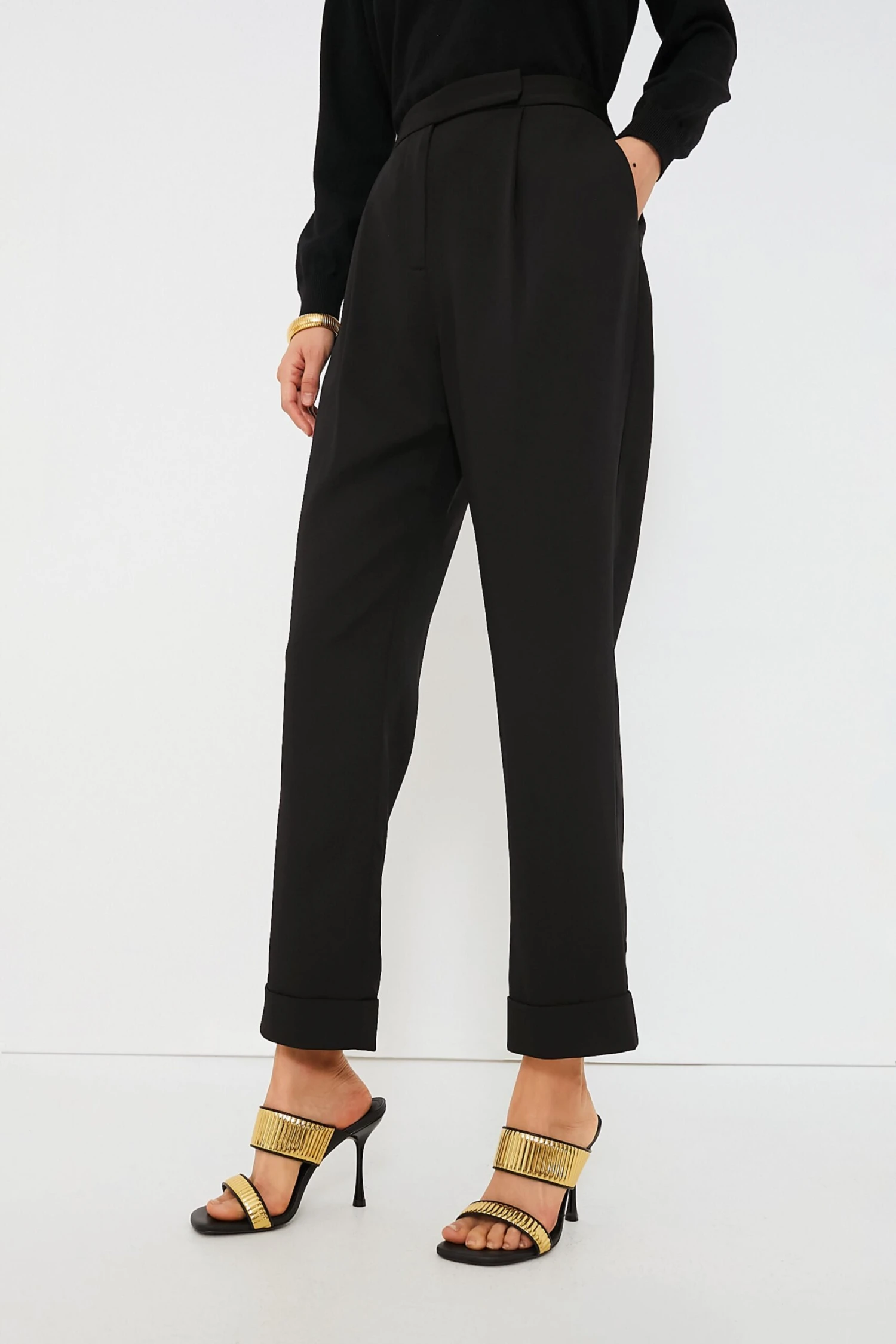 Black Pleated Duncan Trouser 4 Black Pleated Duncan Trouser - Image 4