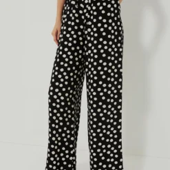 Painterly Dots Black Sharon Pants