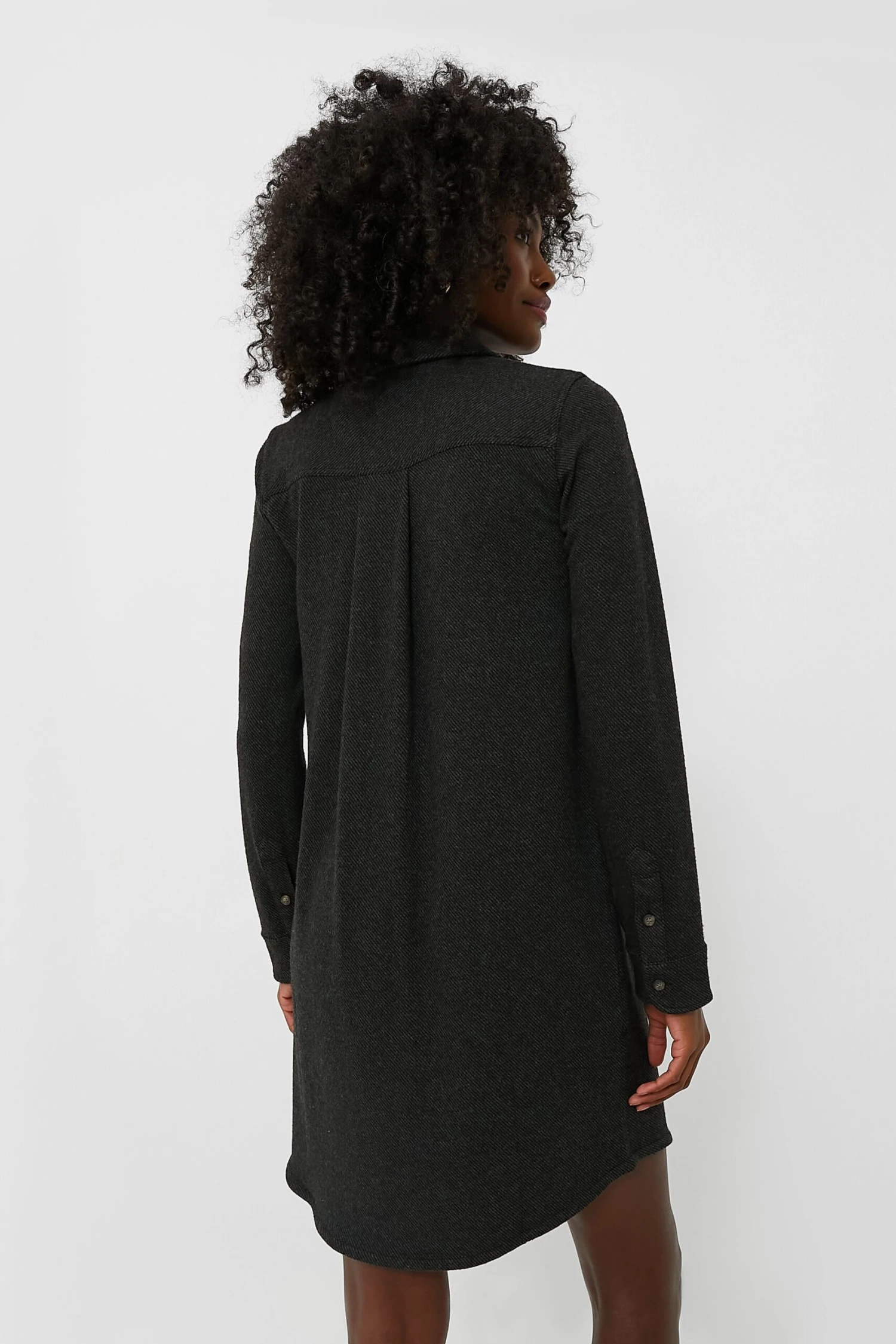 Heathered Black Twill Legend Sweater Dress 4 Heathered Black Twill Legend Sweater Dress - Image 4